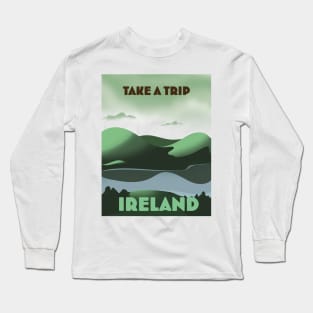 Ireland vintage style travel poster Long Sleeve T-Shirt